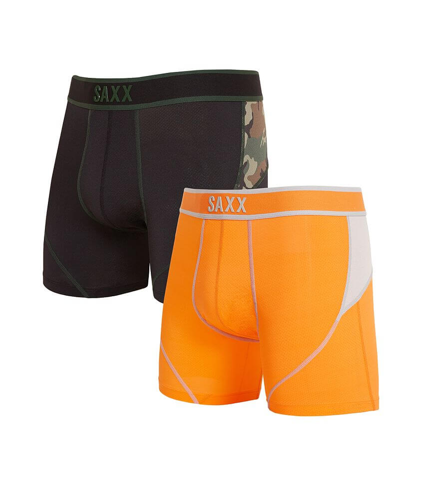 SAXX 2 Pack Kinetic Stretch Boxer Briefs - Men's Boxers in Camo Orange ...