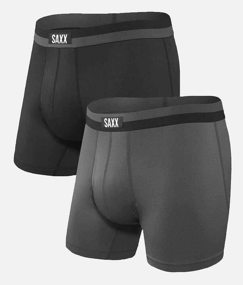 SAXX Sport Mesh 2 Pack Stretch Boxer Briefs - Men's Boxers in Black  Graphite