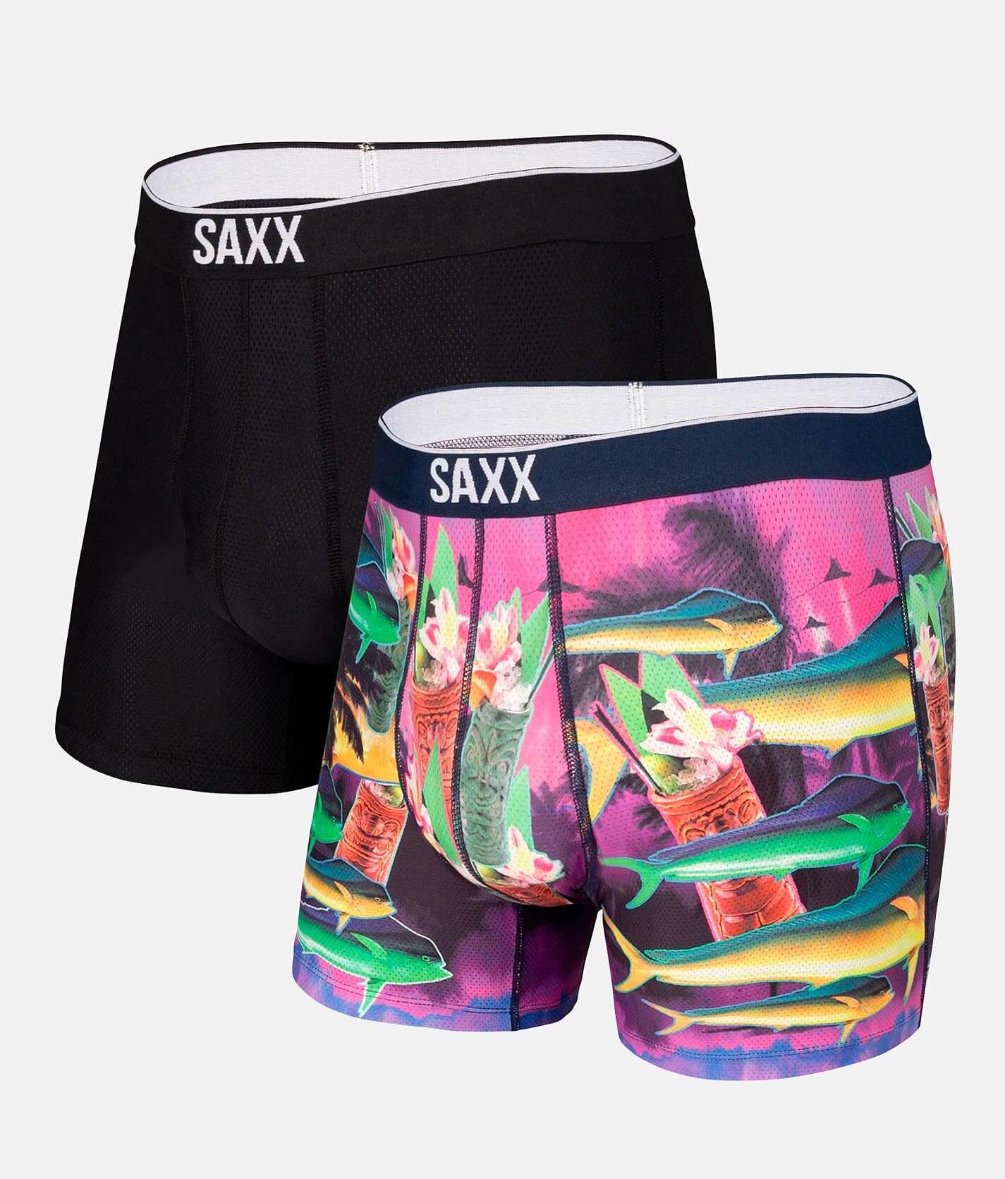 SAXX Volt 2 Pack Stretch Boxer Briefs - Men's Boxers in Purple Dorado  Partay Blac
