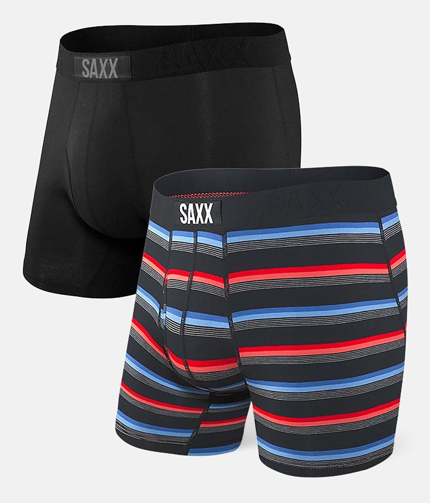 SAXX Ultra 2 Pack Stretch Boxer Briefs - Men's Boxers in BLACK BLURRED ...