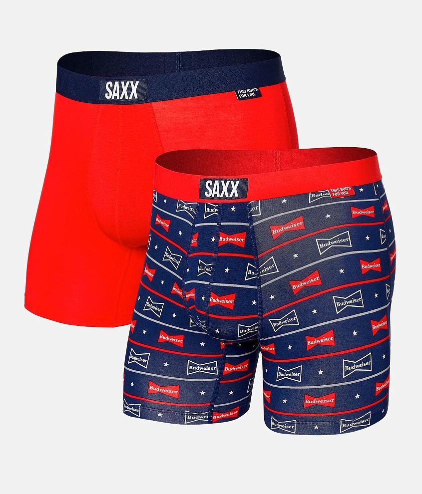 SAXX Vibe Budweiser 2 Pack Stretch Boxer Briefs front view