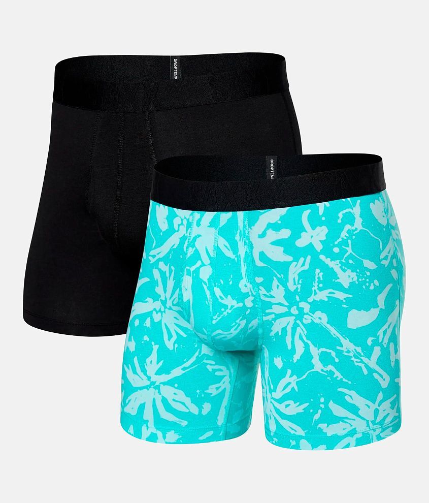 SAXX 2 Pack DropTemp™ Cooling Cotton Boxer Briefs - Men's Boxers in Splash  Palms Black