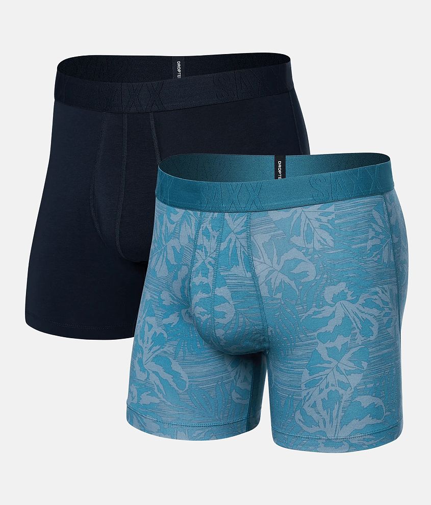 SAXX DropTemp™ Cooling Cotton Stretch Boxer Briefs - Men's Boxers in Jungle  Haze Dark Ink