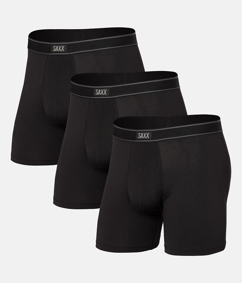 SAXX Daytripper 3 Pack Stretch Boxer Briefs - Men's Boxers in Black