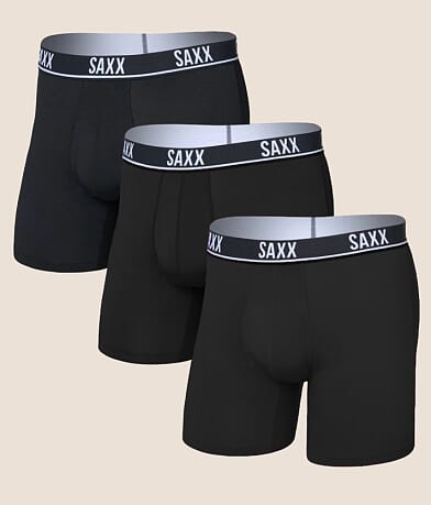 SAXX Pro 3 Pack Essential Performance Mesh Boxer Briefs front view