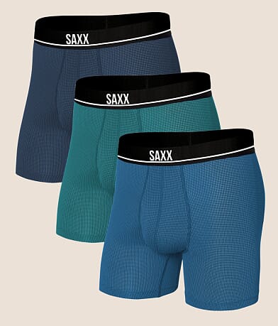 SAXX Pro 3 Pack Essential Performance Mesh Boxer Briefs front view