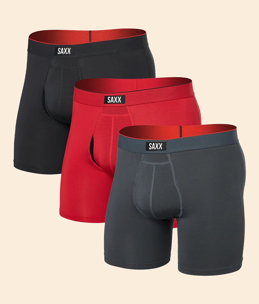 SAXX Multi-Sport Mesh 3 Pack Stretch Boxer Briefs front view