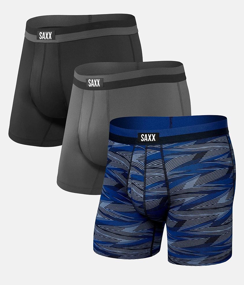 SAXX Sport Mesh 3 Pack Stretch Boxer Briefs front view