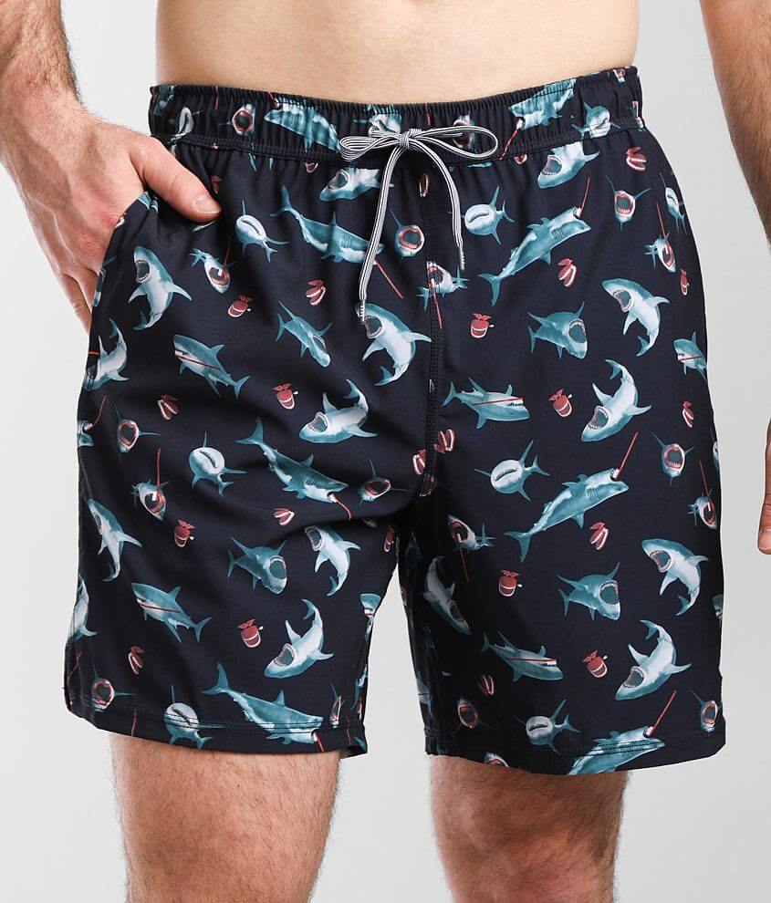 SAXX Oh Buoy Shark Stretch Swim Trunks front view