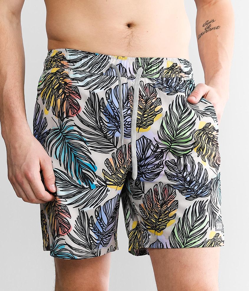 SAXX Oh Buoy 2 in 1 Stretch Swim Trunks - Men's Swimwear in Jungle Glow ...
