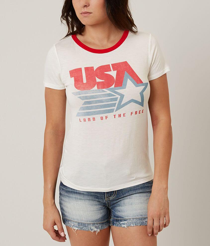 twine & stark Land Of The Free T-Shirt - Women's T-Shirts in White | Buckle