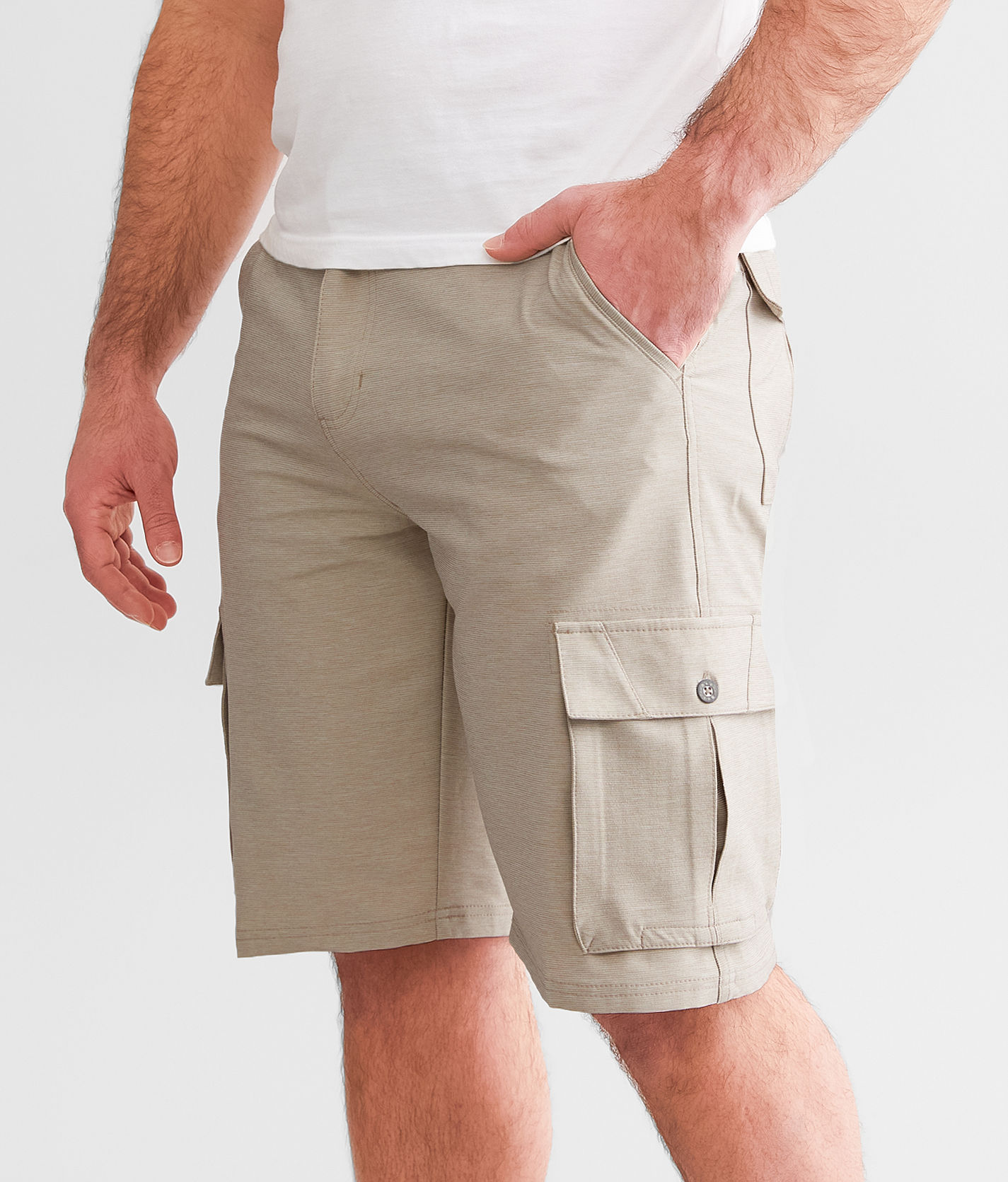 BKE George Hybrid Cargo Stretch Walkshort Men s Shorts in Sand Buckle