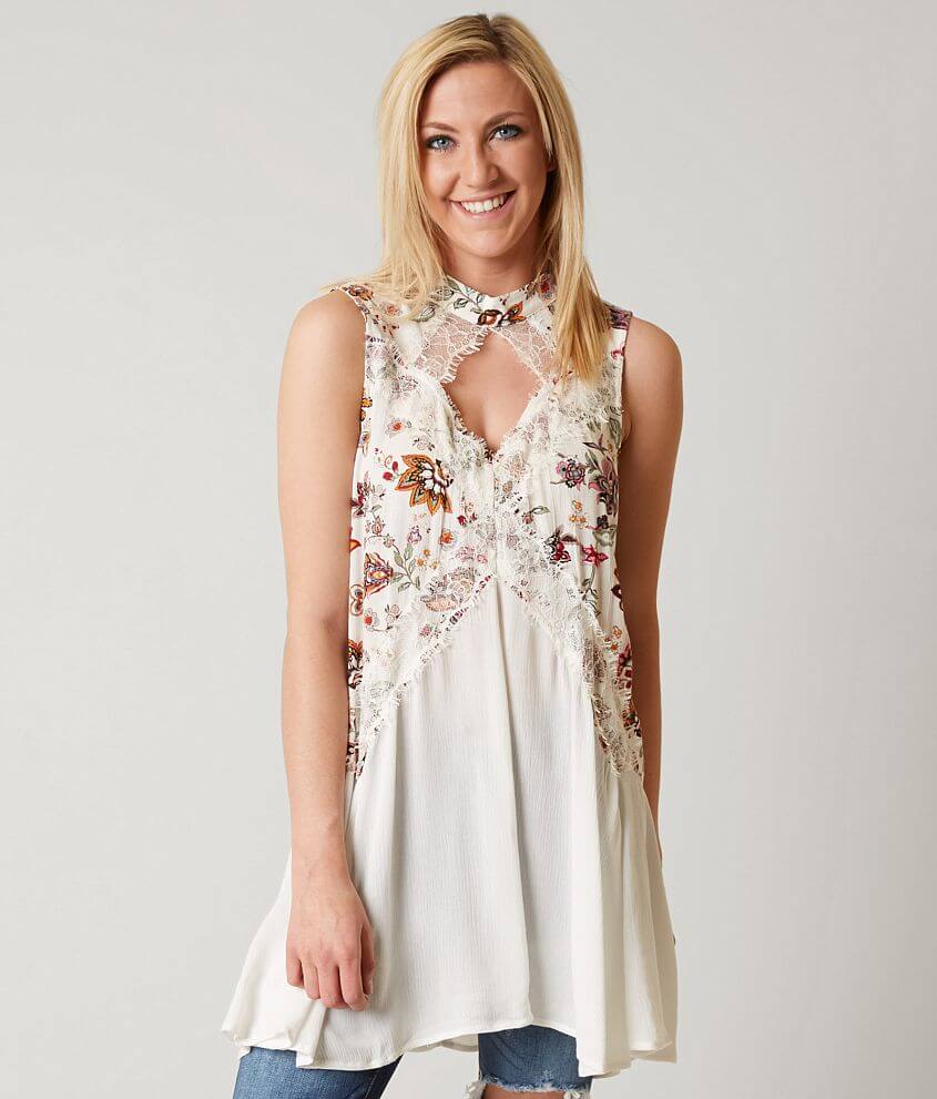 Daytrip Floral Tunic Tank Top front view