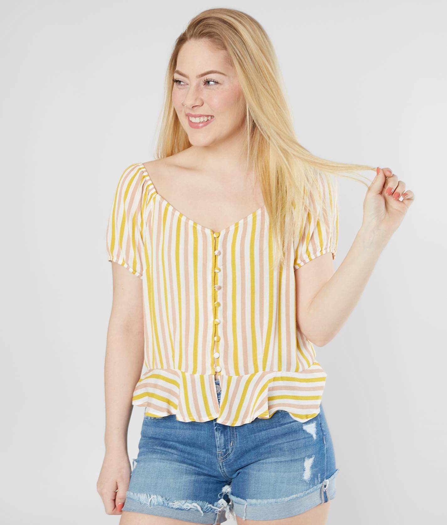 striped peplum shirt