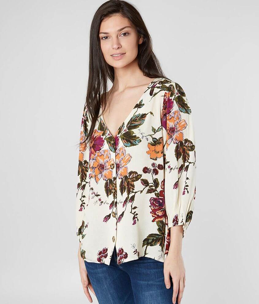 Daytrip Floral Woven Blouse front view