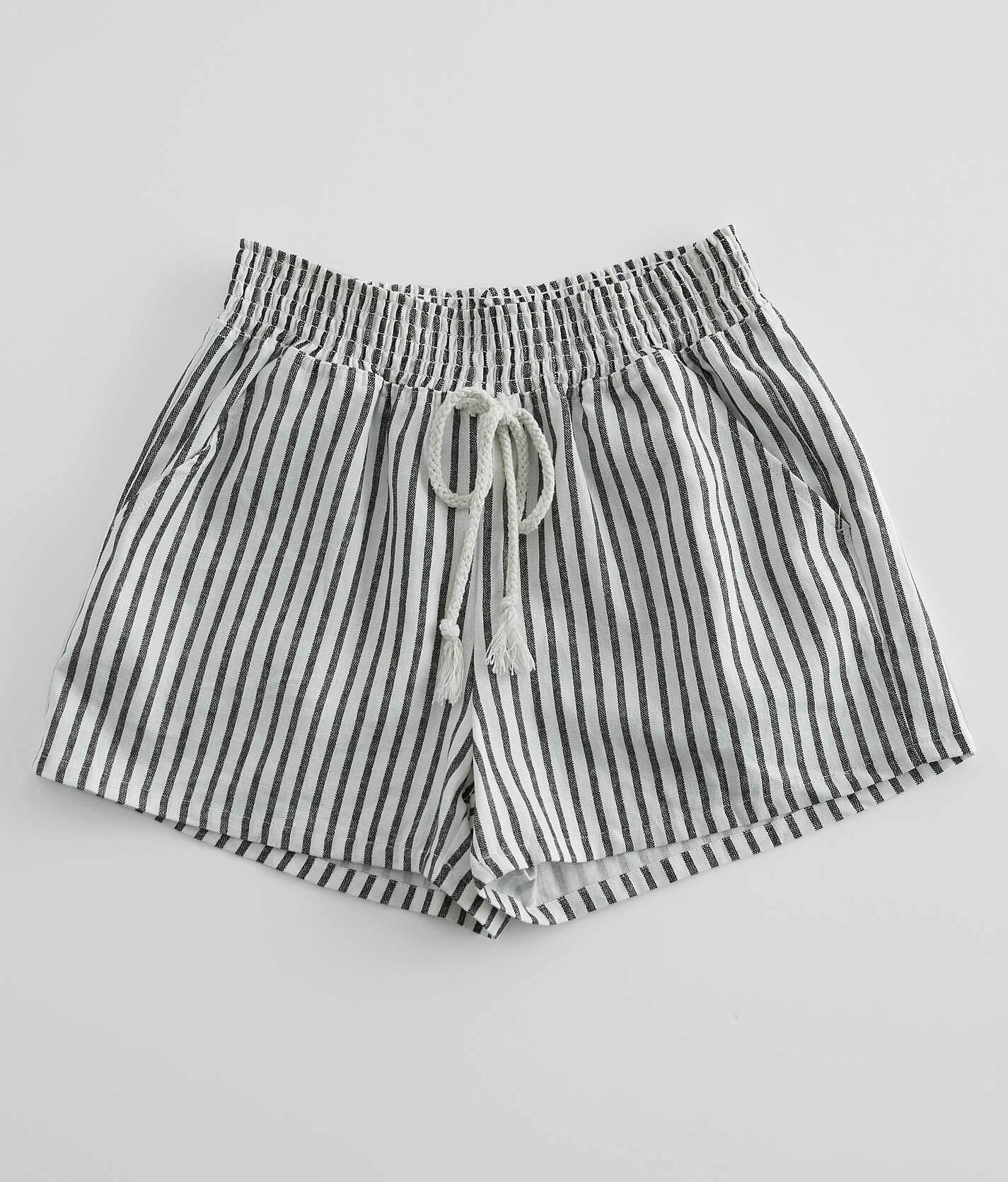 Bebop Woven Striped Short - Women's Shorts in White Black