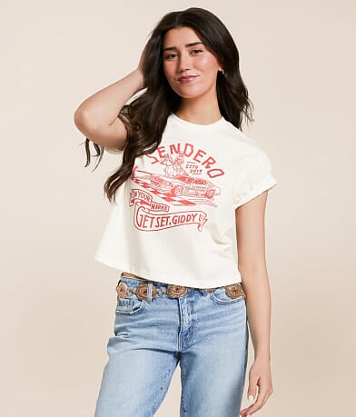 Sendero Provisions Co. Giddy Up Cropped T-Shirt front view