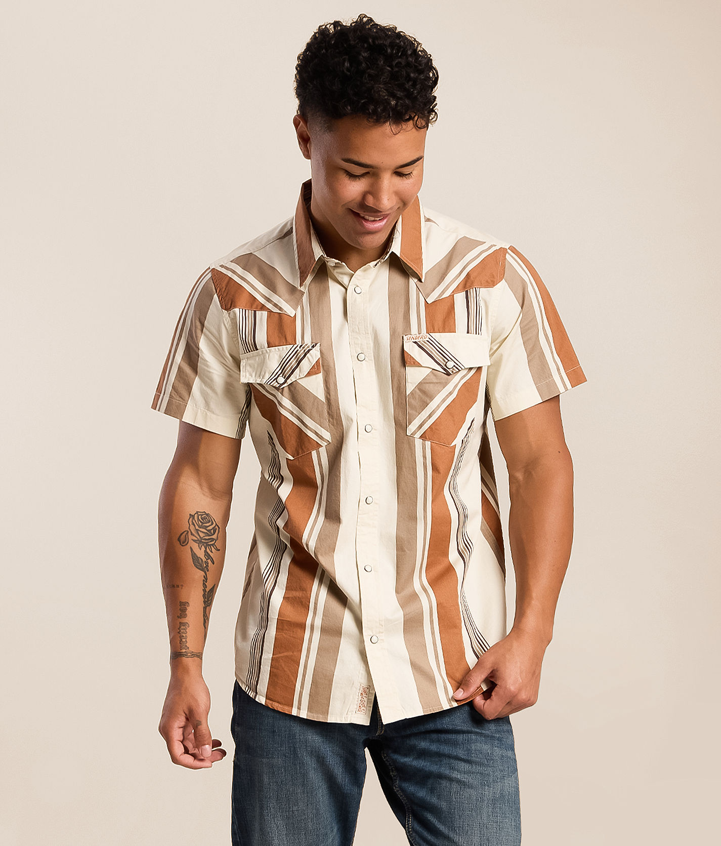 【deres】6way sleeve shirt stripe Sendero Provisions Co. Serape Striped Shirt - Men's Shirts in