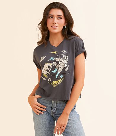 Sendero Provisions Co. Sendero To Space Cropped T-Shirt front view