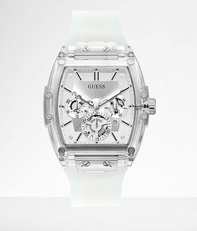 Guess Clear Silicone Watch front view