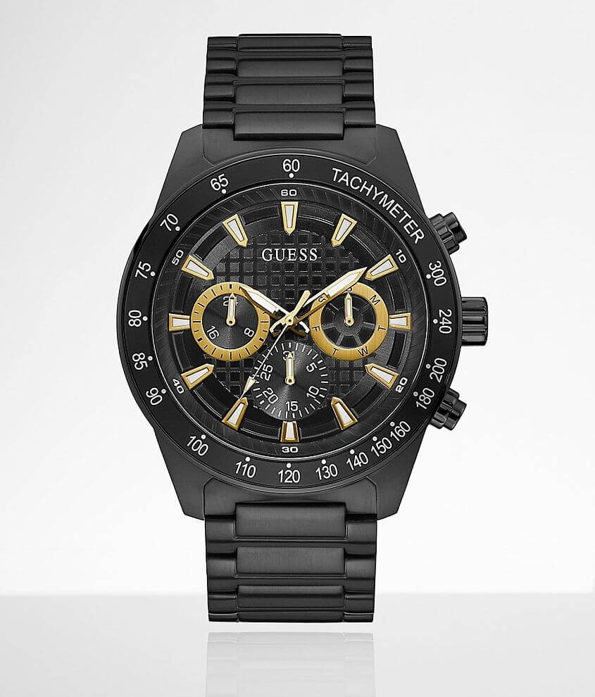 Guess Men\'s in Buckle Watch | Black Watches Multi-Function - Black