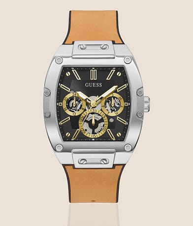 Guess Leather Silicone Flex Watch front view