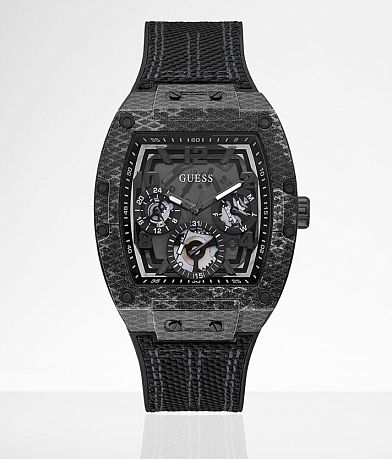 Guess Black Nylon Silicone Flex Watch front view