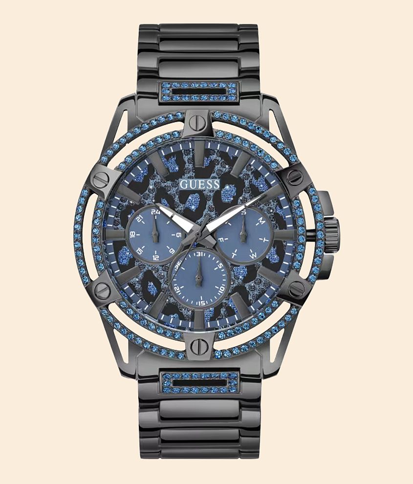 Guess Blue Crystal Watch front view