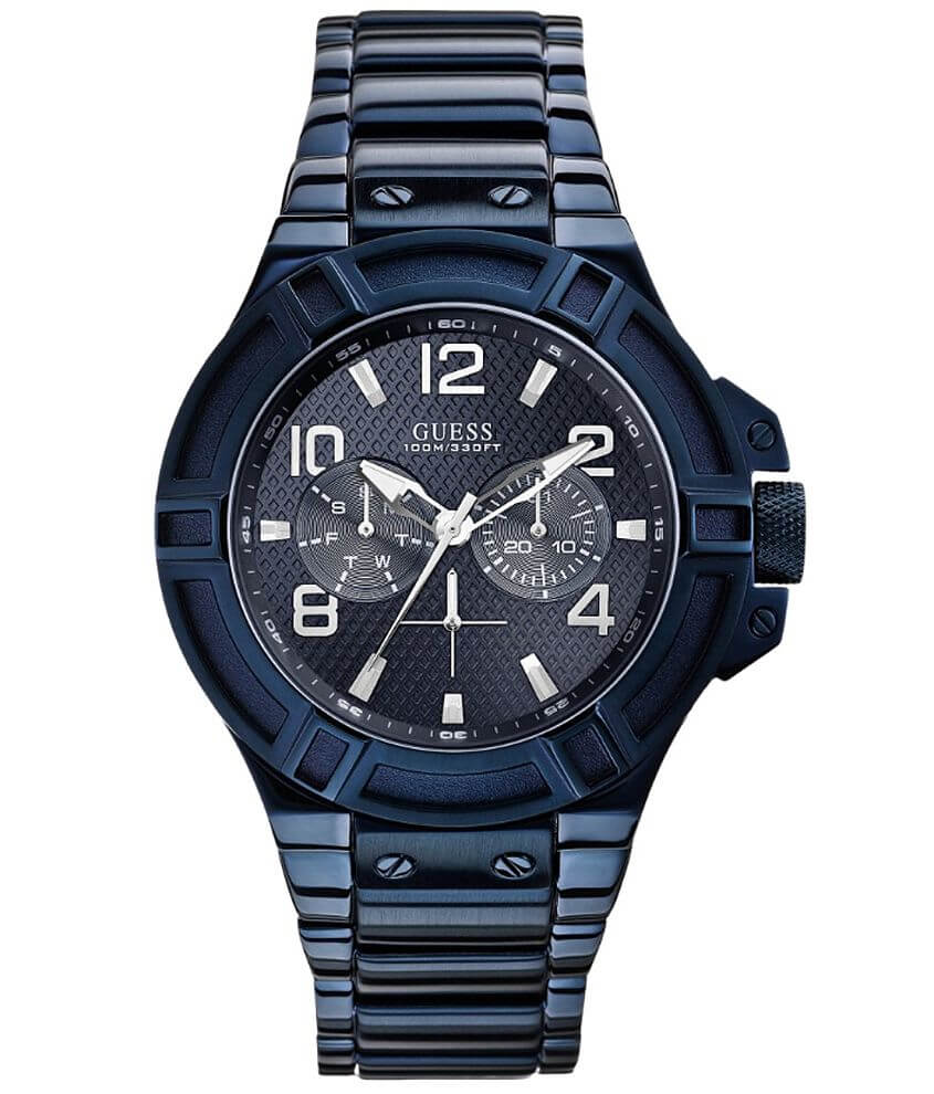 Guess Blue Dial Watch - Men's Watches in Blue | Buckle