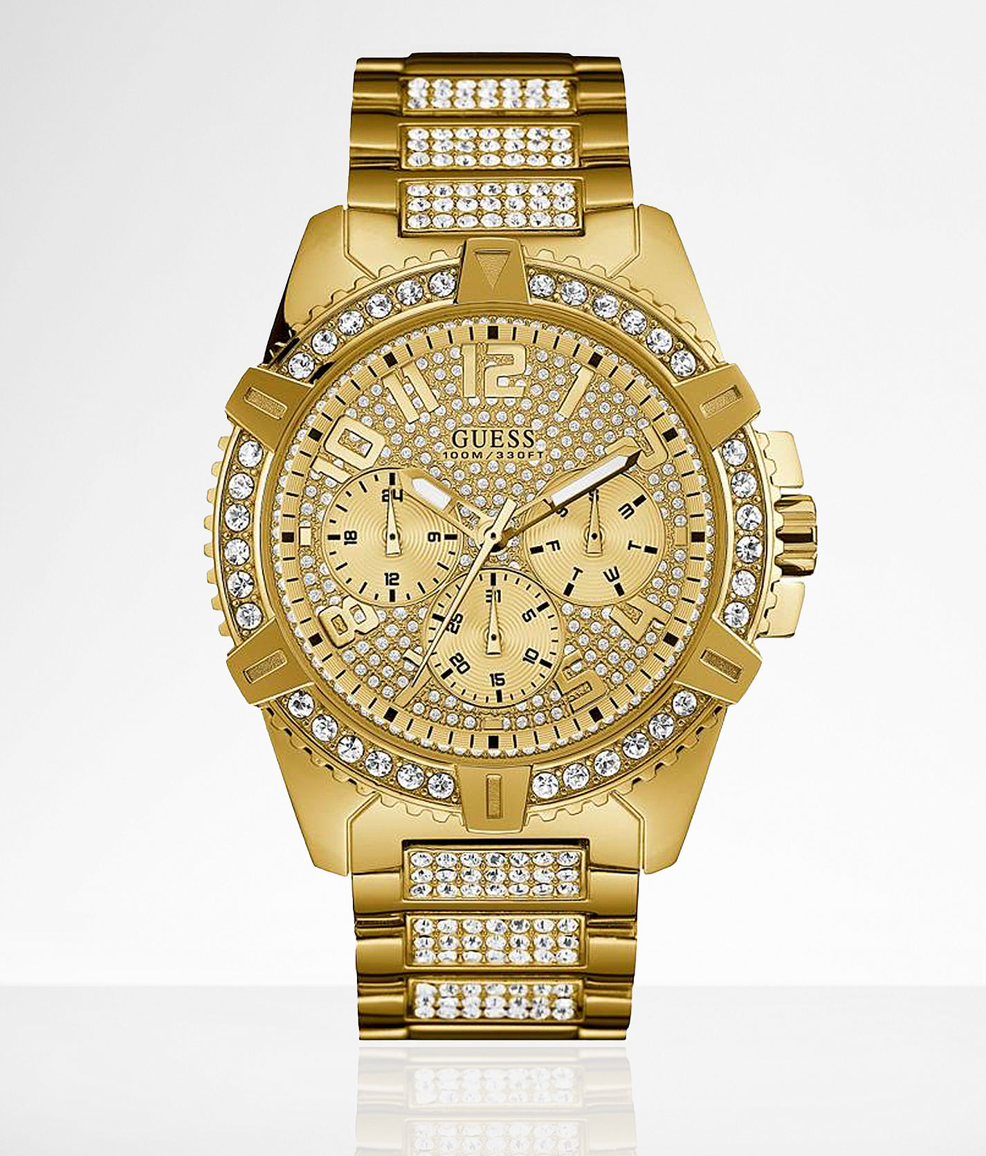 Guess Crystal Watch - Men's Watches in Gold Buckle