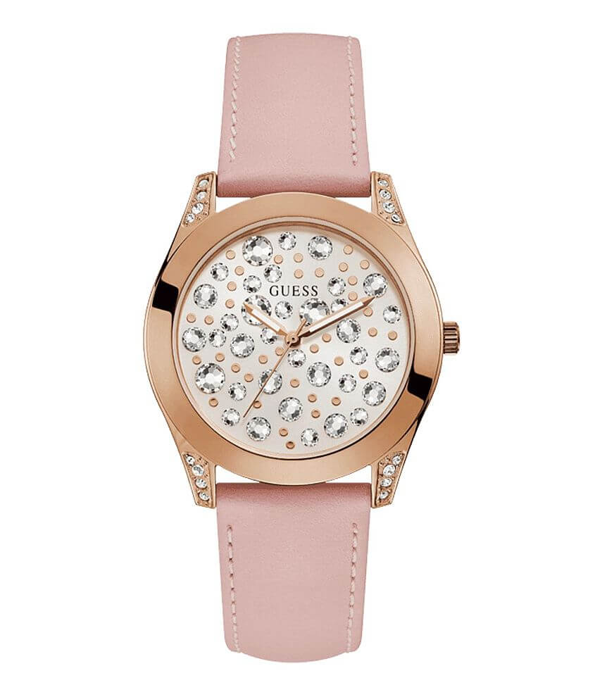 Guess Statement Leather Watch front view