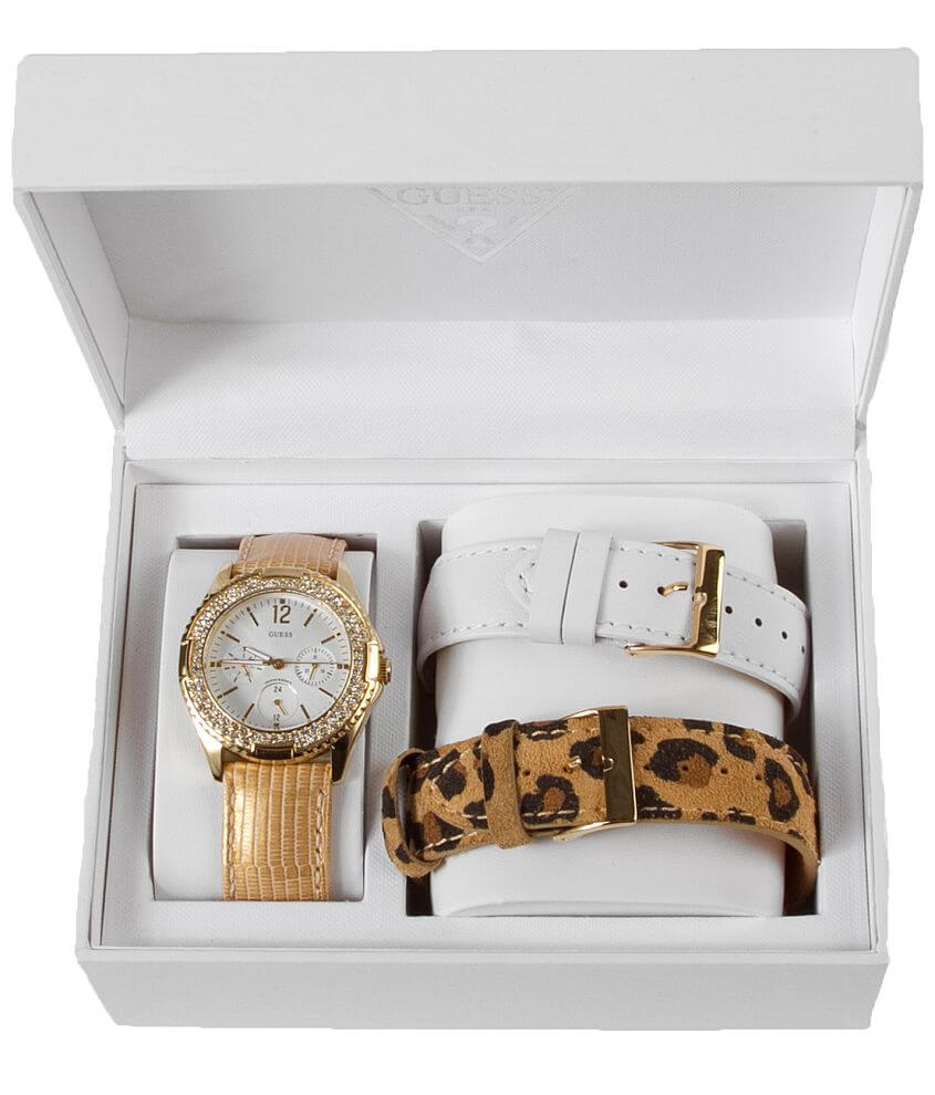 Guess Animal Print Watch Set front view