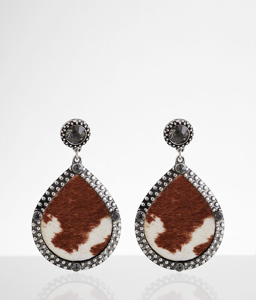 boutique by BKE Cow Print Stud Earring front view