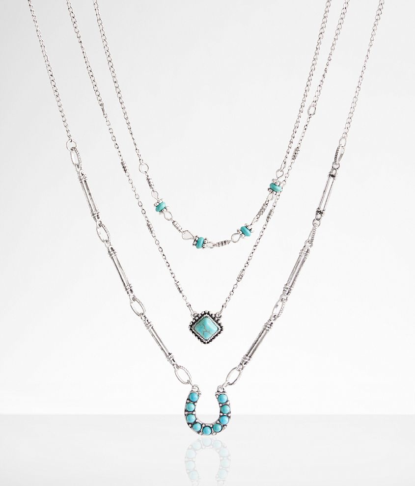 boutique by BKE 3 Pack Turquoise Necklace Set front view