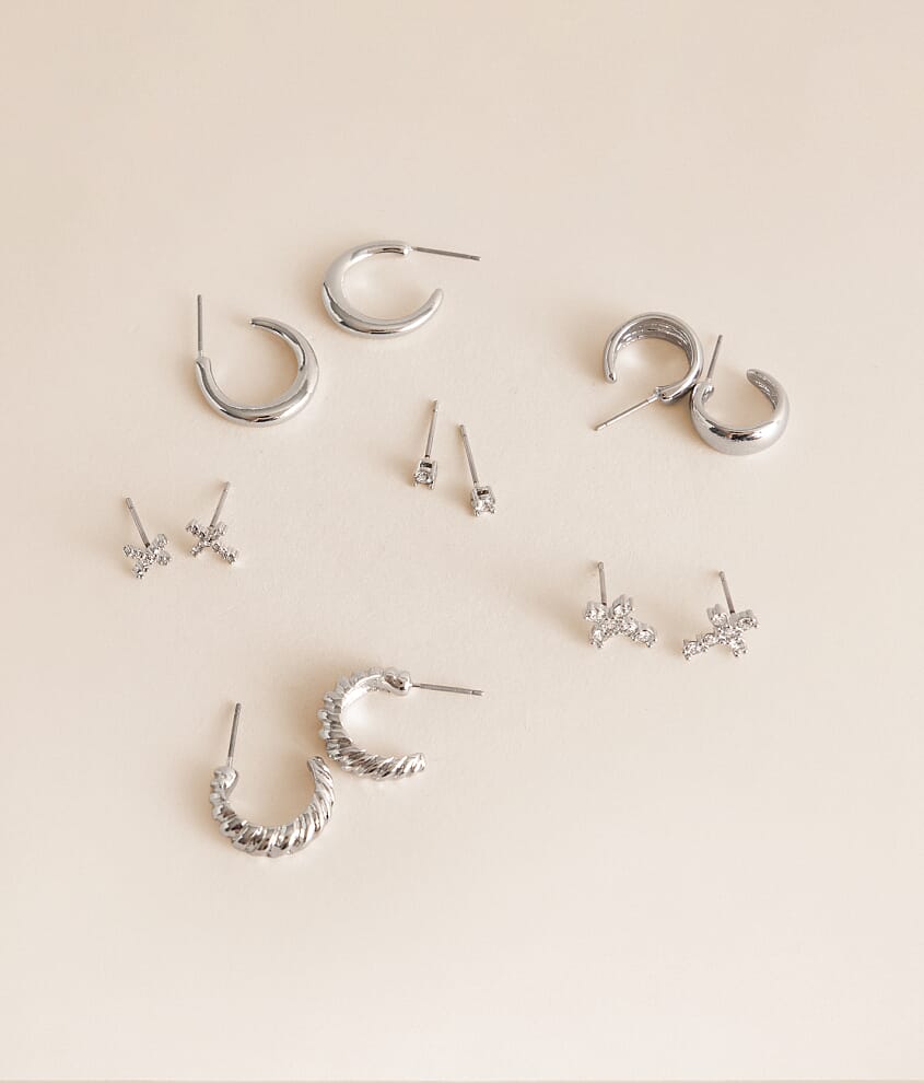 6 Pack Glitz Stud Earring Set - thumbnail 2