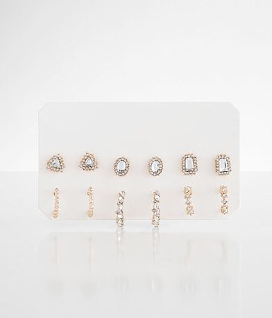 boutique by BKE 6 Pack Glitz Earring Set front view