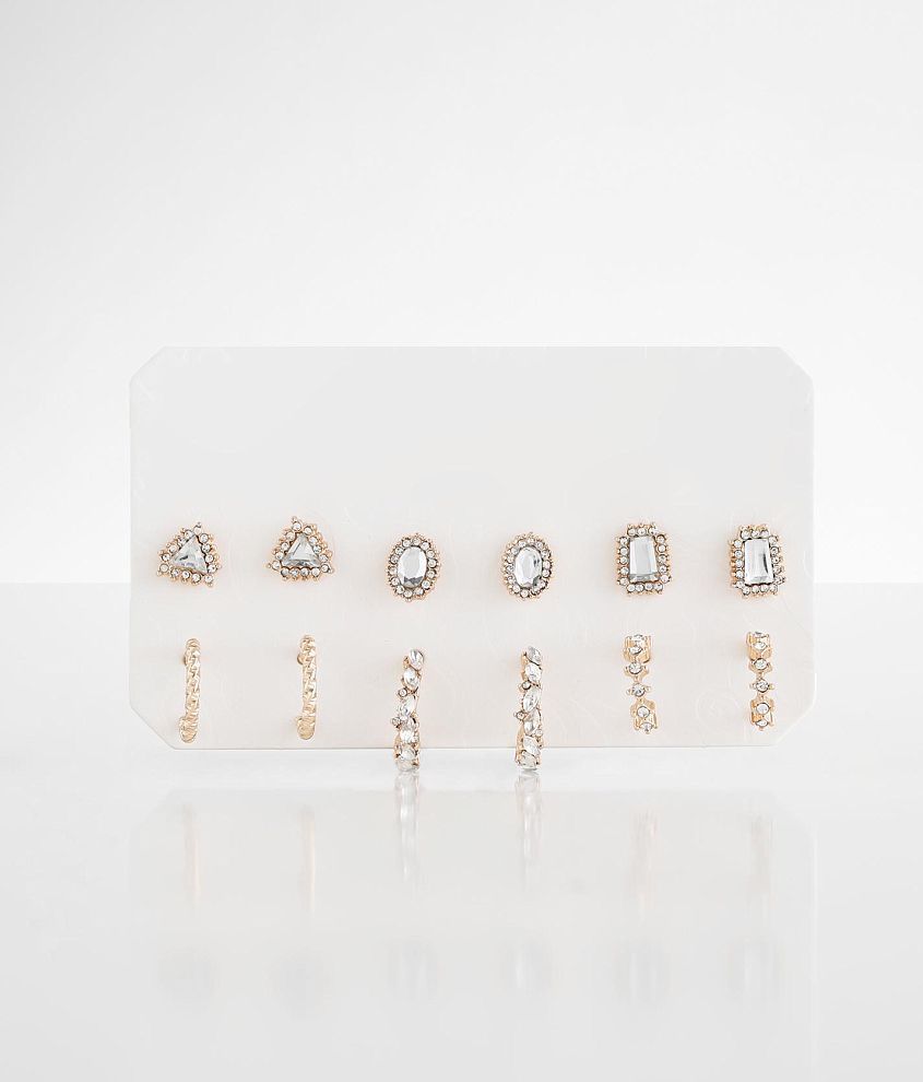 boutique by BKE 6 Pack Glitz Earring Set front view