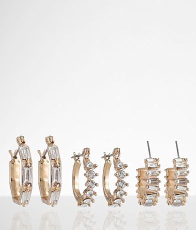 boutique by BKE 3 Pack Glitz Earring Set front view