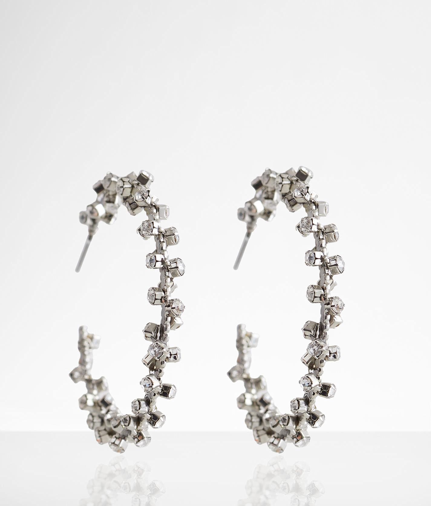 boutique by BKE Twisted Glitz Hoop Earring - Women's Jewelry in Silver | Buckle