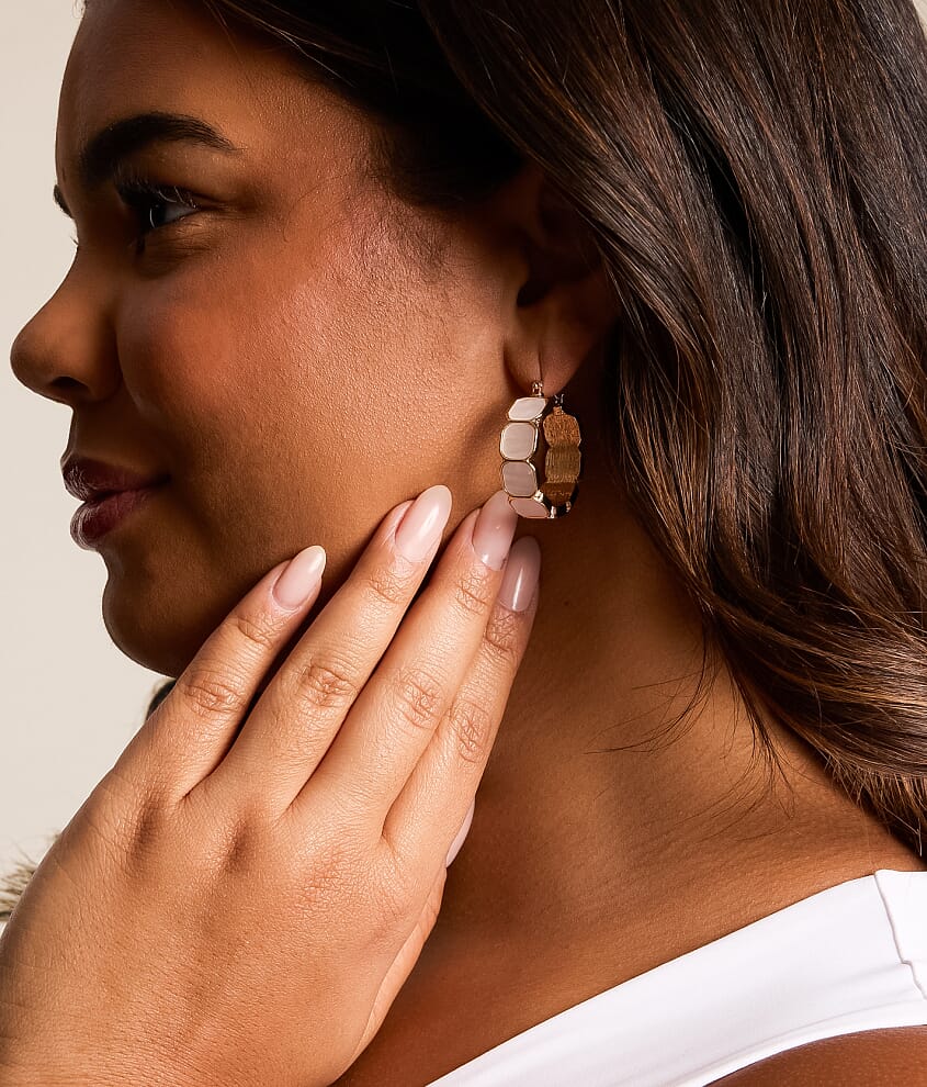 Mother Of Pearl Hoop Earring