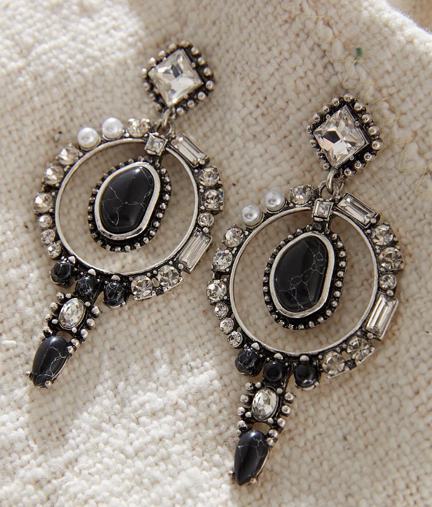 Sterling &#38; Stitch Western Statement Earring front view