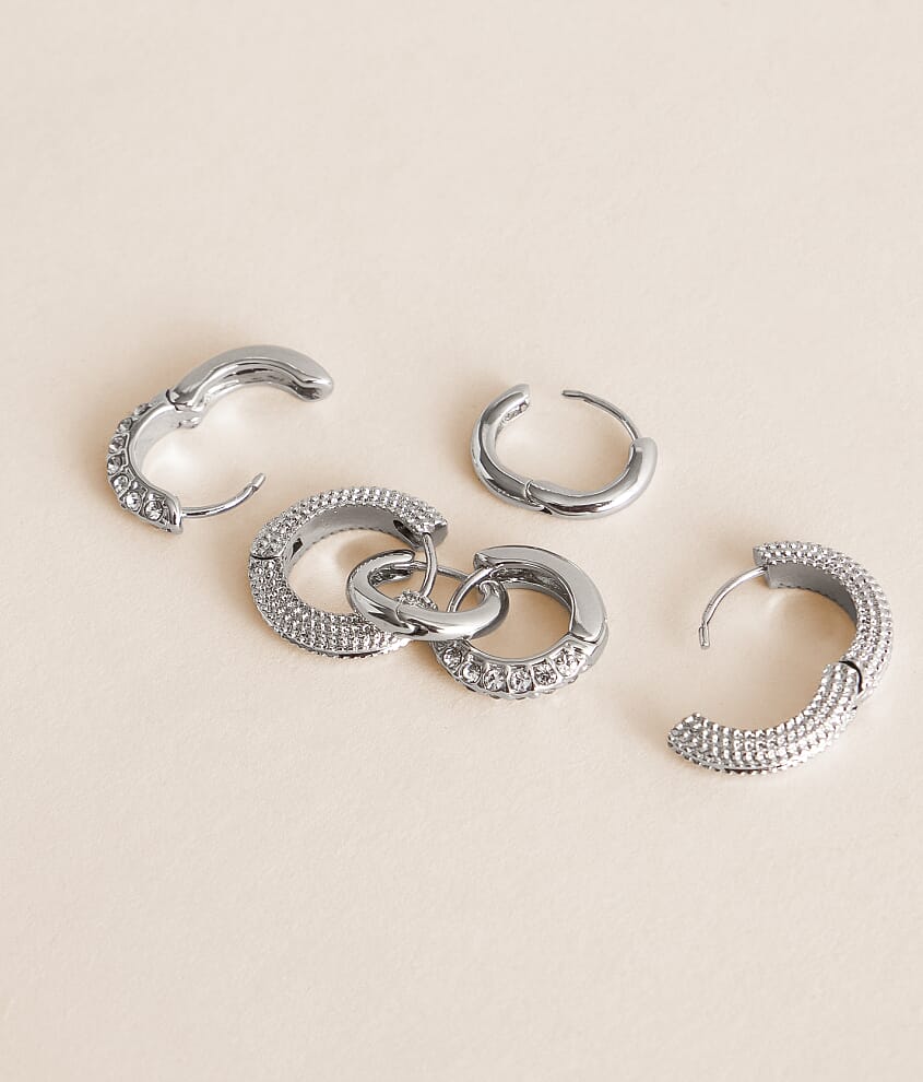 3 Pack Hoop Earring Set - thumbnail 2
