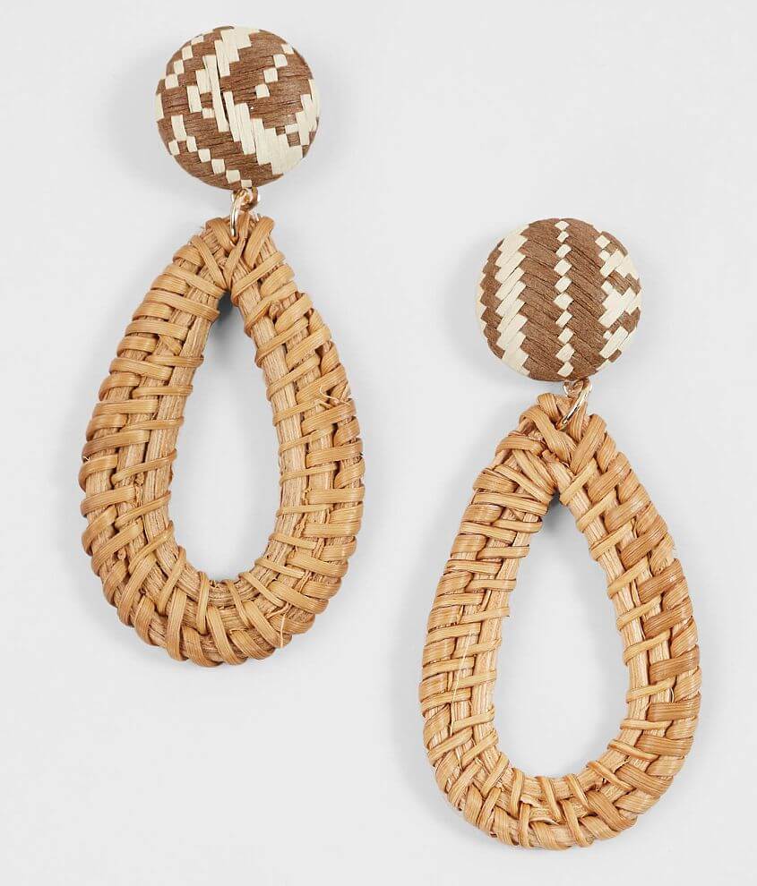 BKE Cut-Out Straw Earring front view