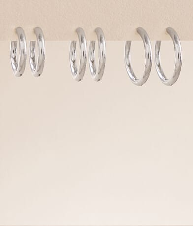 boutique by BKE 3 Pack Hoop Earring Set front view