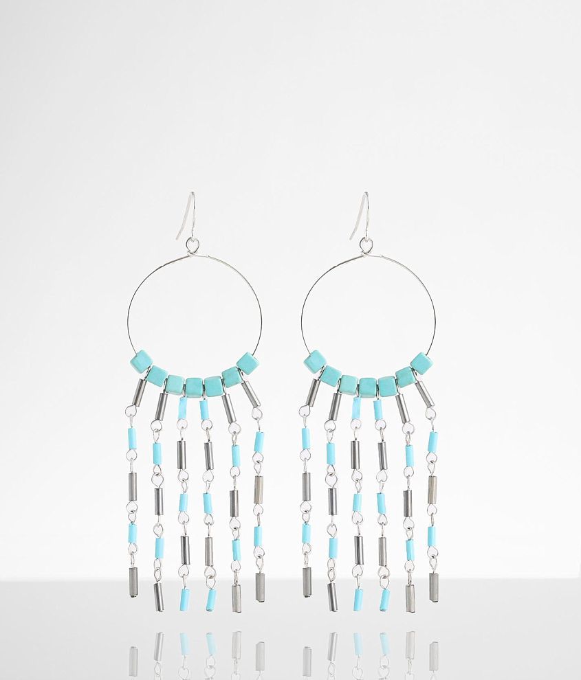 BKE Turquoise Bead Drop Earring front view