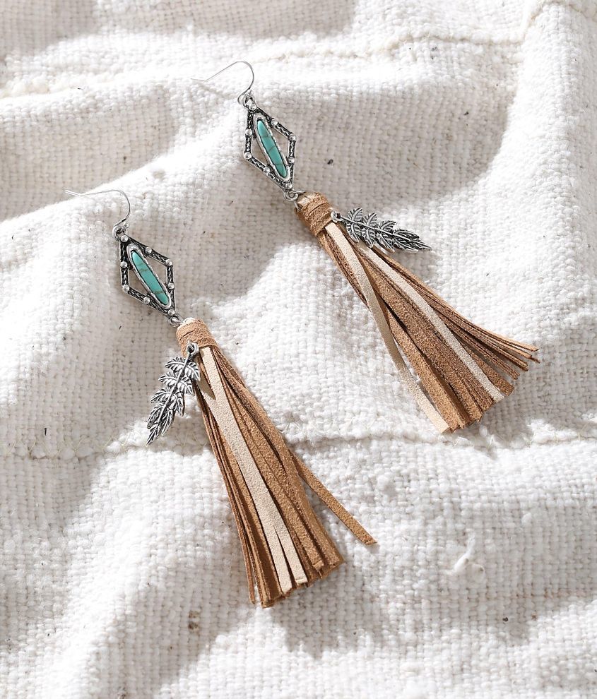 Sterling &#38; Stitch Fringe Drop Earring front view
