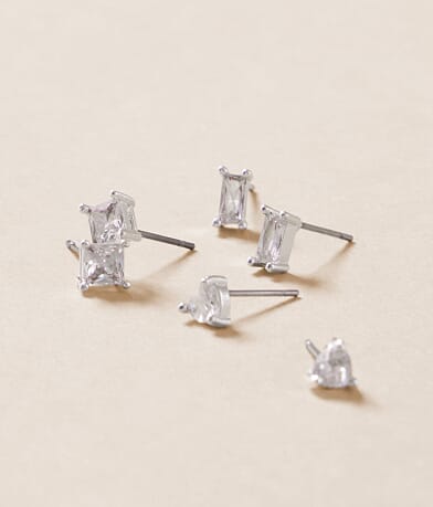 boutique by BKE 3 Pack Rhinestone Earring Set front view