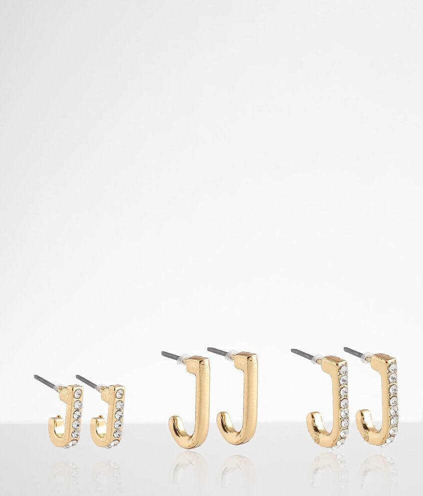 BKE 3 Pack 18k Gold Earring Set front view