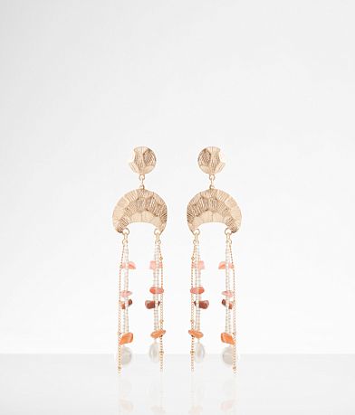 boutique by BKE Stone Fringe Earring front view