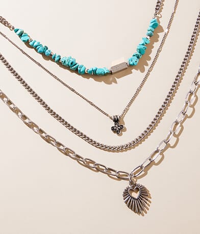 Sterling & Stitch 2 Pack Layered Western Necklace Set front view